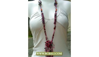 Cute Layered Beading Necklaces with Stone Pendants